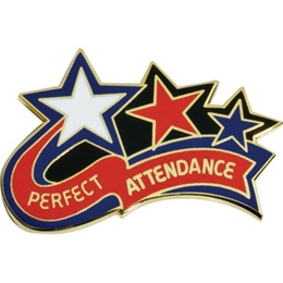 Attendance Award Pin - Perfect Attendance Stars