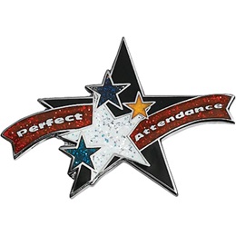 Attendance Award Pin - Glitter Perfect Attendance