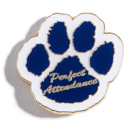 Attendance Award Pin - Glitter Perfect Attendance Paw