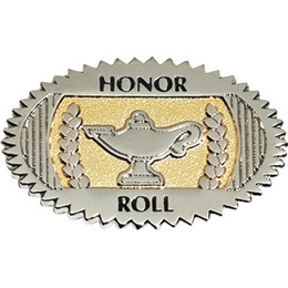 Honor Roll Award Pin - Silver Scallop