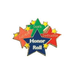 Honor Roll Award Pin - Achieve, Goals, Dedication