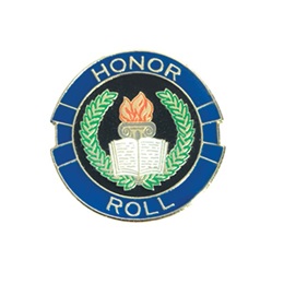 Honor Roll Award Pin - Torch, Book and Stars
