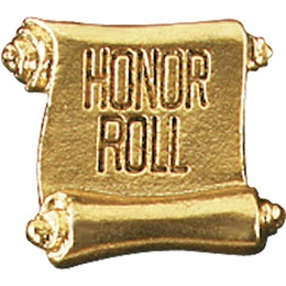 Honor Roll Award Pin - Gold Scroll