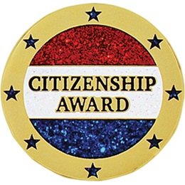 Citizenship Award Pin - Red, White and Blue Glitter