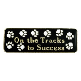 On the Tracks to Success Award Pin - Paw Prints