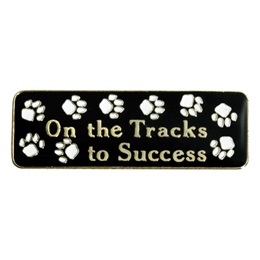 On the Tracks to Success Award Pin - Paw Prints