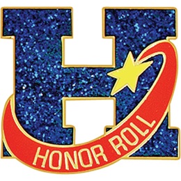 Honor Roll Award Pin - Glitter H