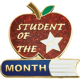 Student of the Month Award Pin - Glitter Apple