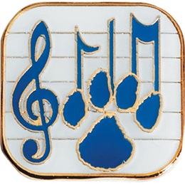 Music Award Pin - Blue Notes and Paw