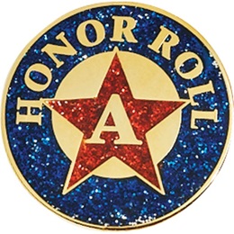 Honor Roll Award Pin - Glitter Star