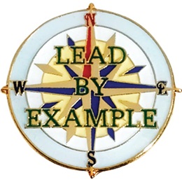 Leadership Award Pin - Lead By Example Compass