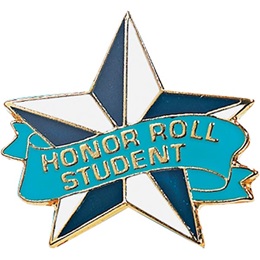 Honor Roll Award Pin - Blue and White Star