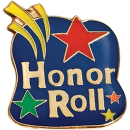 Honor Roll Award Pin - Colored Stars