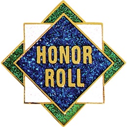 Honor Roll Award Pin - Glitter Squares