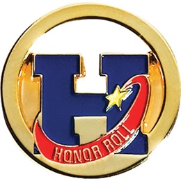 Honor Roll Award Pin - Die-cut "H"