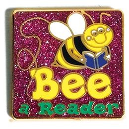 Reading Award Pin - Glitter Bee A Reader