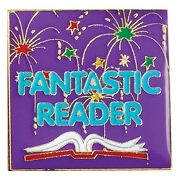 Reading Award Pin - Fantastic Reader Fireworks
