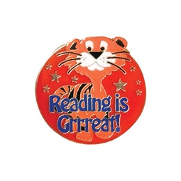 Reading Award Pin - Reading Is Grrreat Tiger