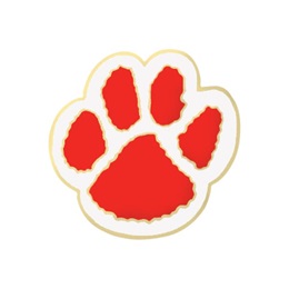 Paw Award Pin - Red/White