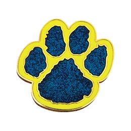 Paw Award Pin - Glitter Blue/Yellow