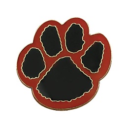 Paw Award Pin - Black/Red