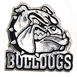 Bulldogs Award Pin - Silver/Black