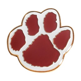 Paw Award Pin - Maroon/White