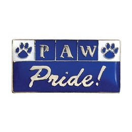 Paw Pride Award Pin - Blue/White With Paw Prints