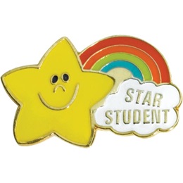 Star Student Award Pin - Rainbow Star
