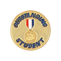 Outstanding Student Award Pin - Patriotic Medallion