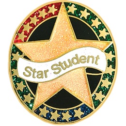 Star Student Award Pin - Glitter Star