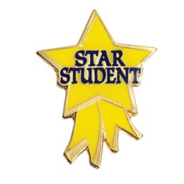 Star Student Award Pin - Star Ribbon