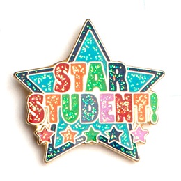 Star Student Award Pin - Colorful Stars