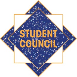 Student Council Award Pin - Blue Glitter Squares