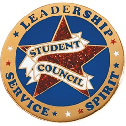 Student Council Award Pin - Red Glitter Star