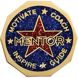 Mentor Award Pin - Blue Glitter