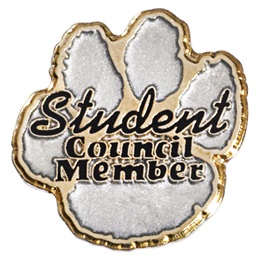 Student Council Award Pin - Gold and Silver Paw