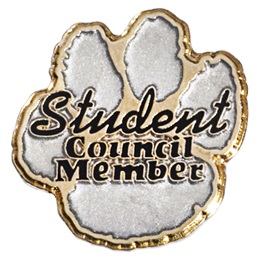 Student Council Award Pin - Gold and Silver Paw