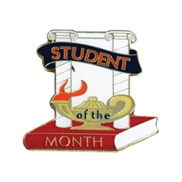 Student of the Month Award Pin - Columns With Lamp
