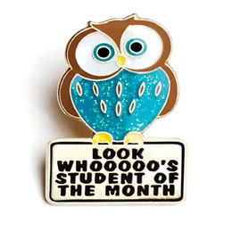 Whooo's Student of the Month Award Pin