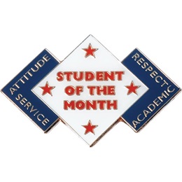 Student of the Month Award Pin - Attitude, Service, Respect, Academic