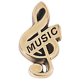 Music Award Pin - Gold Treble Clef 