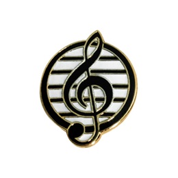 Music Award Pin - Black Treble Clef