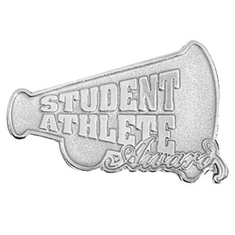 Athletics Award Pin - Silver Student Athlete Megaphone