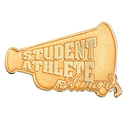 Athletics Award Pin - Gold Student Athlete Megaphone