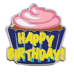 Birthday Award Pin - Happy Birthday Cupcake