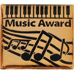 Music Award Pin - Gold Piano