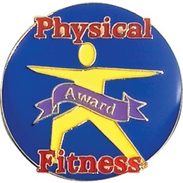 Physical Fitness Award Pin - Body on Blue
