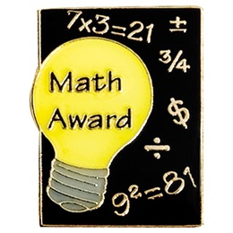 Math Award Pin - Light Bulb and Equations