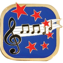 Music Award Pin - Music Notes and Treble Clef